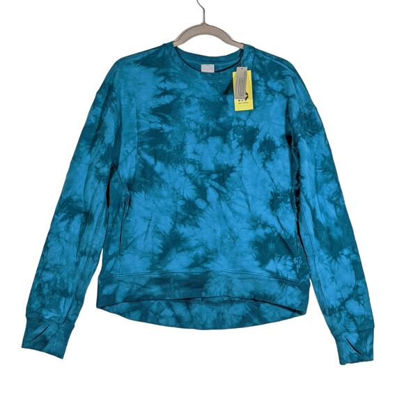 All in Motion Sweatshirt XS Long Sleeve Tie Dye French Terry Crewneck Thumbholes - Picture 9 of 10